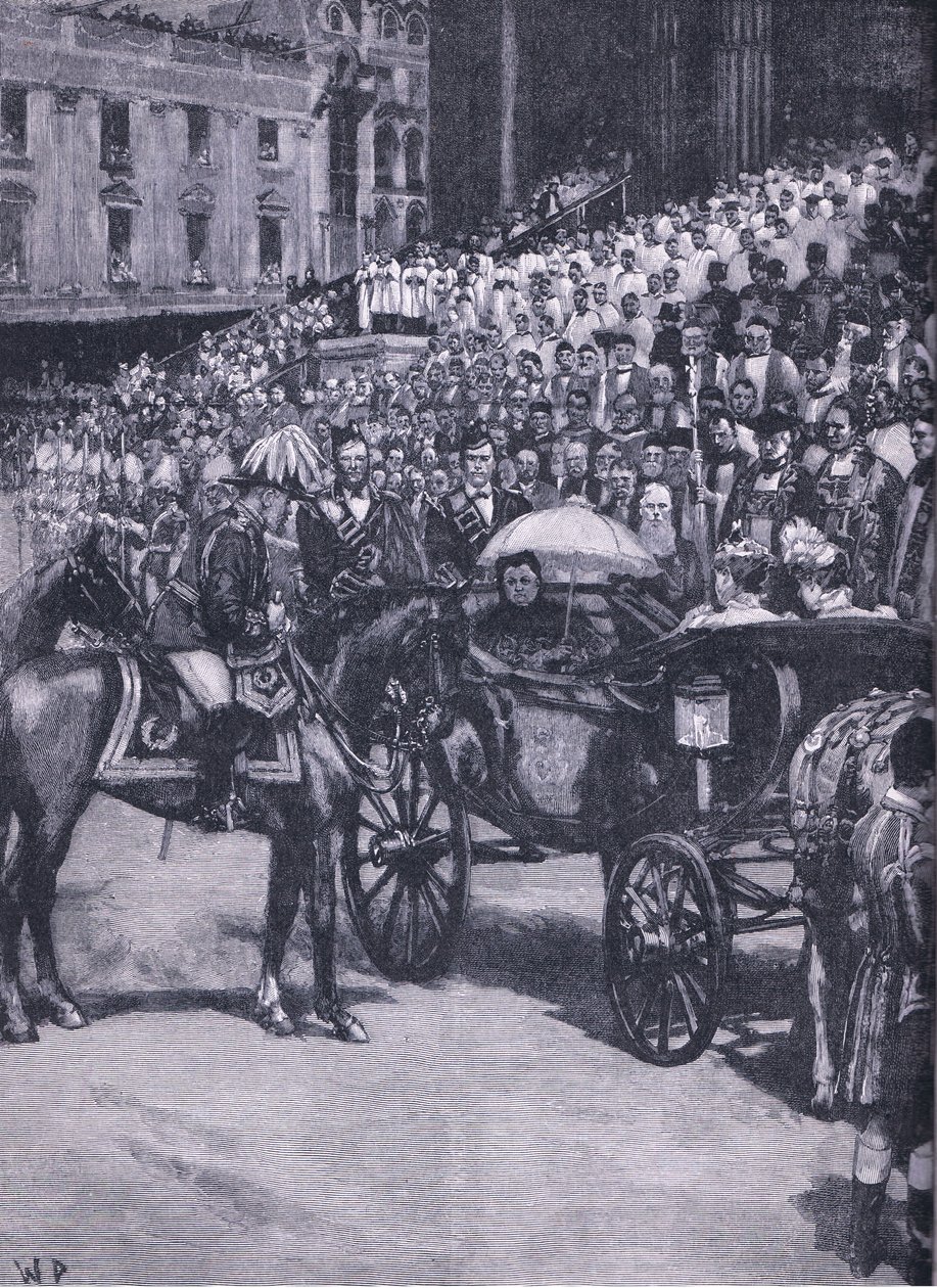 Diamond Jubilee: kiitospäivä St Paulin katedraalissa, kuva Cassells History of Englandista, 1900-luku tekijältä Walter Paget
