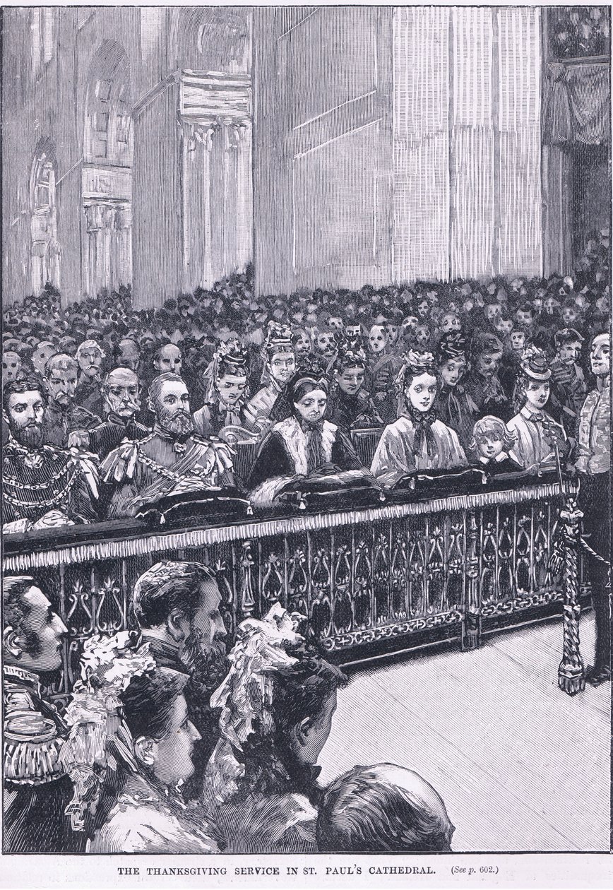 Kiitosjumalanpalvelus Pyhän Paavalin katedraalissa 1871 jKr. tekijältä Walter Paget