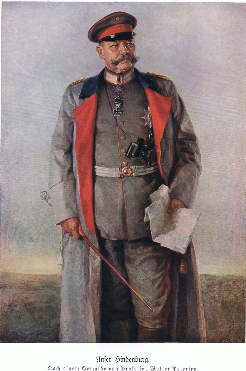 Hindenburg, Hindenburgista, julkaisija Daterlandijrcher Derlag & H Weller Berlin tekijältä Walter Petersen