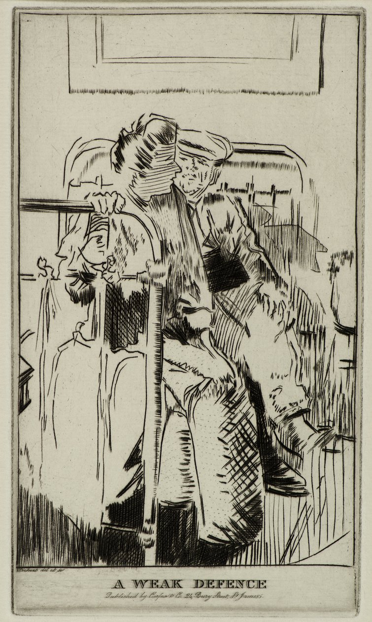 Heikko puolustus, n. 1911 (etsaus) tekijältä Walter Richard Sickert