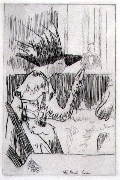 Cafe Royal Lontoossa (kaiverrus) tekijältä Walter Richard Sickert
