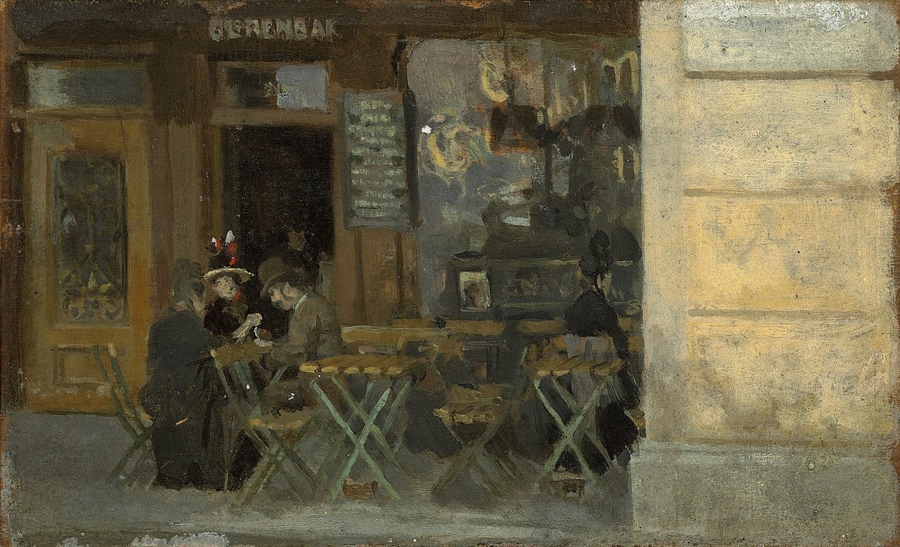 Kahvila Dieppessä, n. 1884-5 tekijältä Walter Richard Sickert