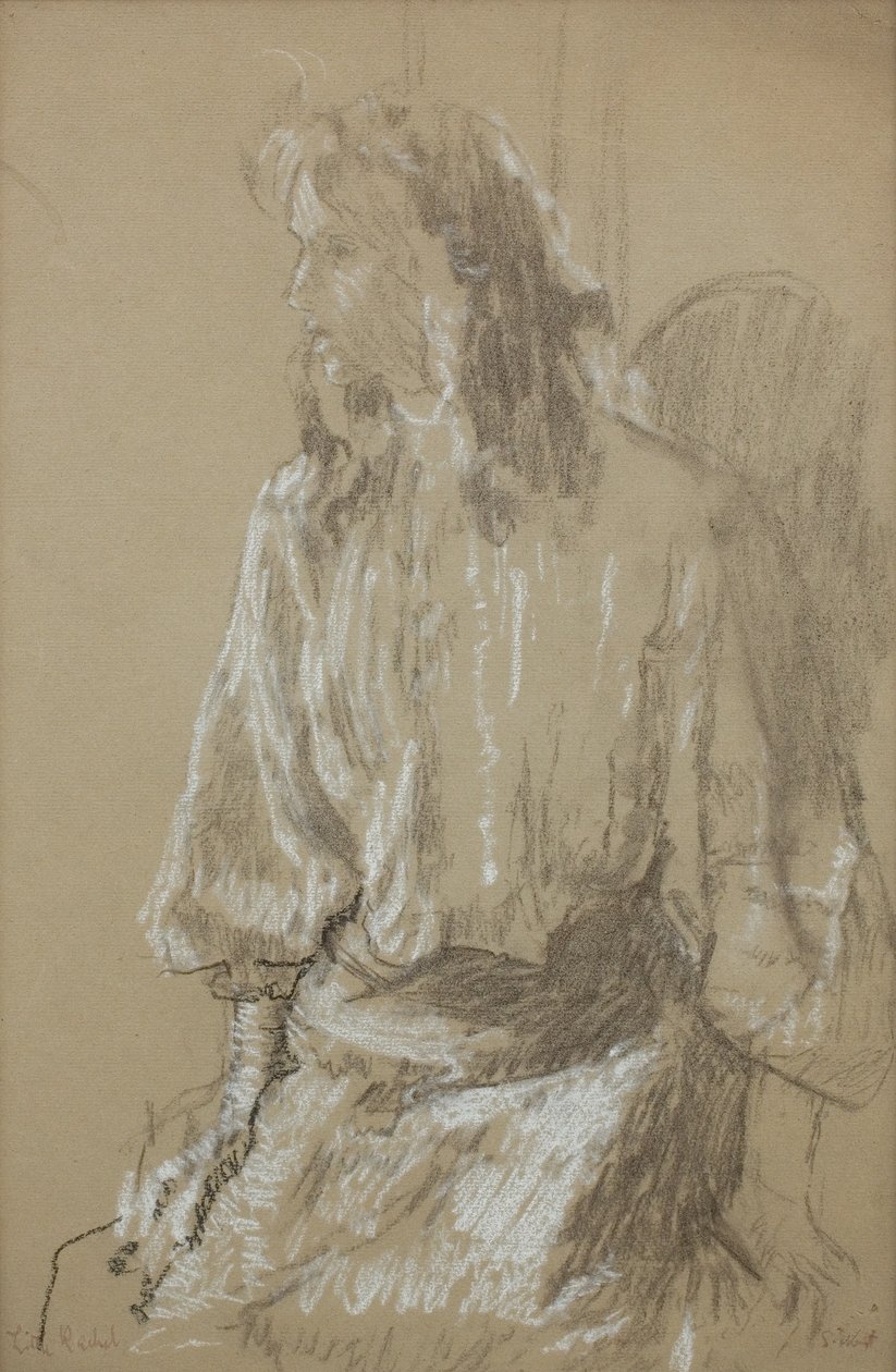 Pikku Rachel, n. 1906 (mustavalkoinen liitu harmaalle paperille) tekijältä Walter Richard Sickert