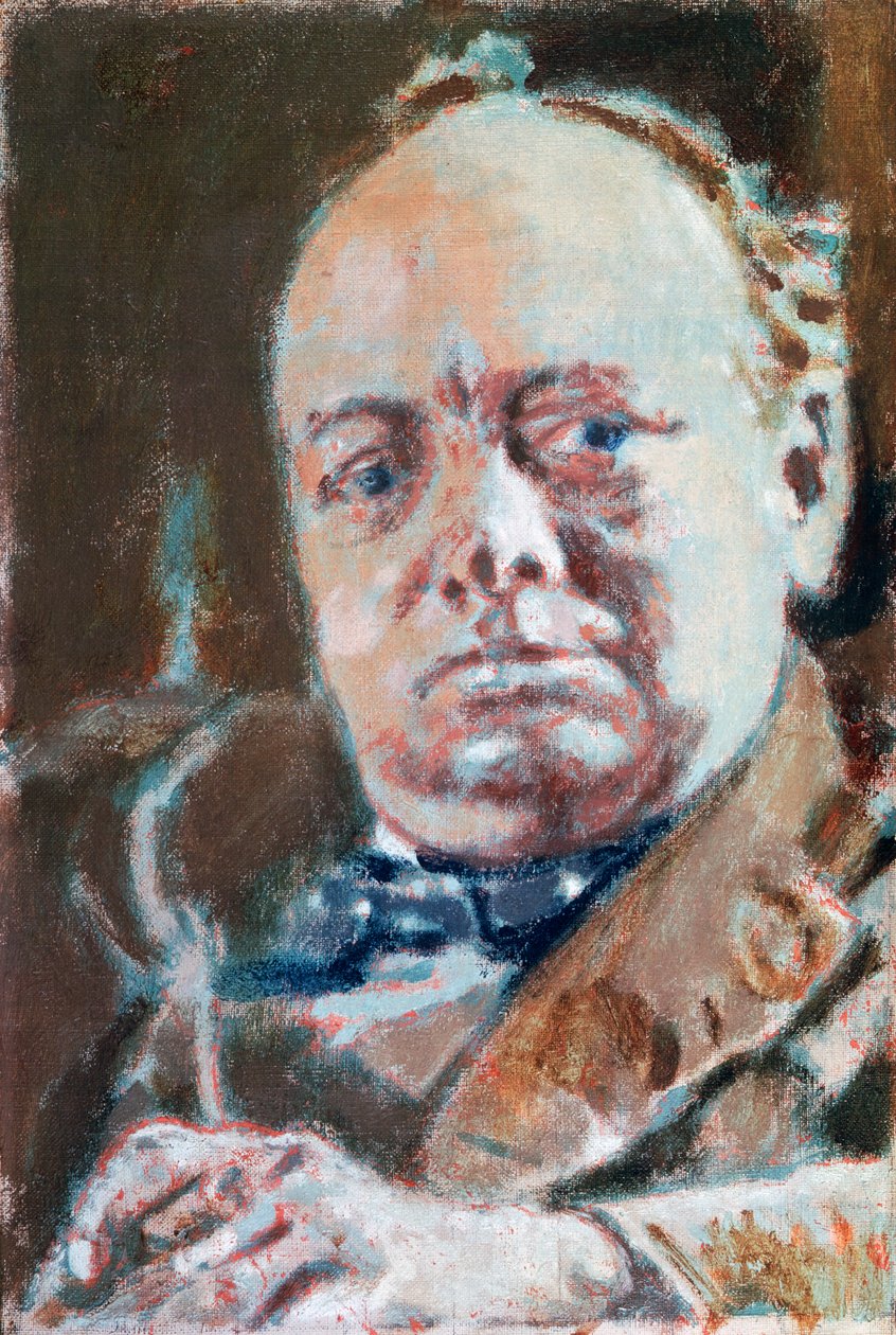 Sir Winston Leonard Spencer Churchillin muotokuva (Woodstock tekijältä Walter Richard Sickert