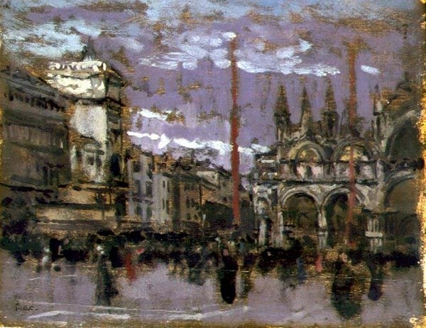 Pyhän Markuksen kirkko, Venetsia, noin 1901-02 (öljy paneelille). tekijältä Walter Richard Sickert