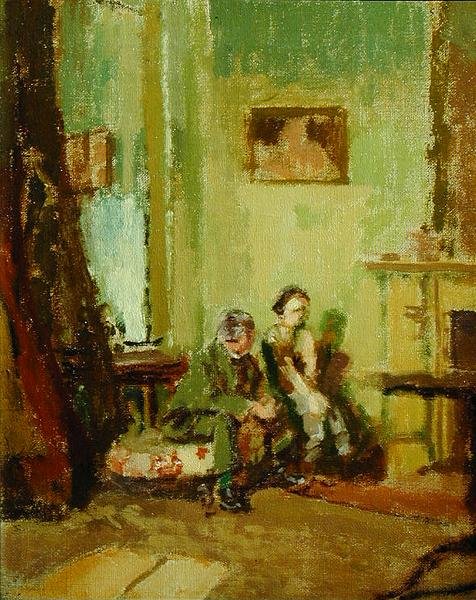 Talling the Tale, n. 1914 (öljy kankaalle) tekijältä Walter Richard Sickert