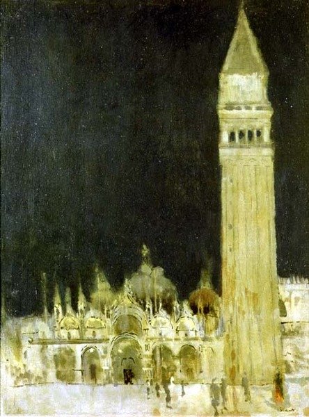 The Campanile, Venetsia, n. 1896-1897 (öljy kankaalle) tekijältä Walter Richard Sickert