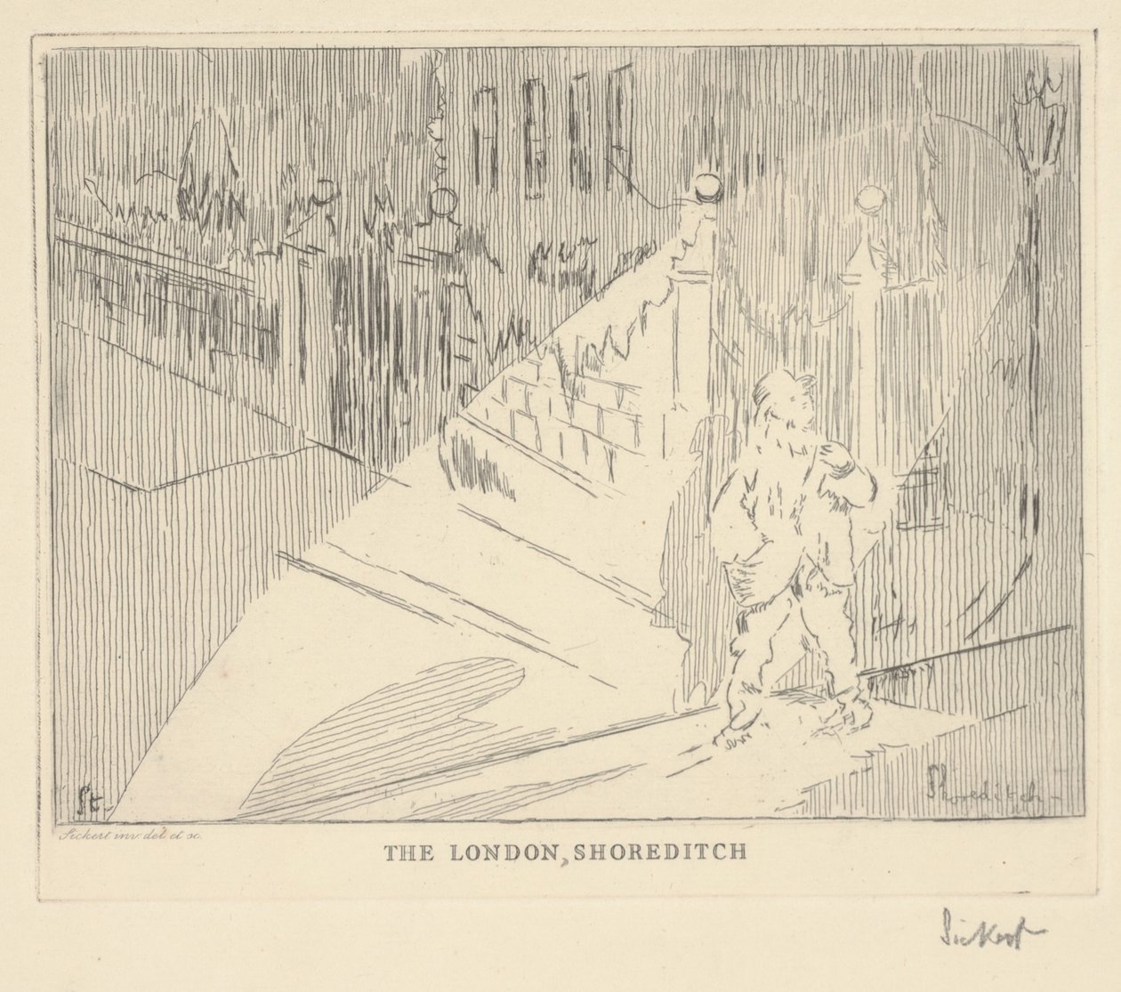 Lontoon Shoreditch (etsaus) tekijältä Walter Richard Sickert
