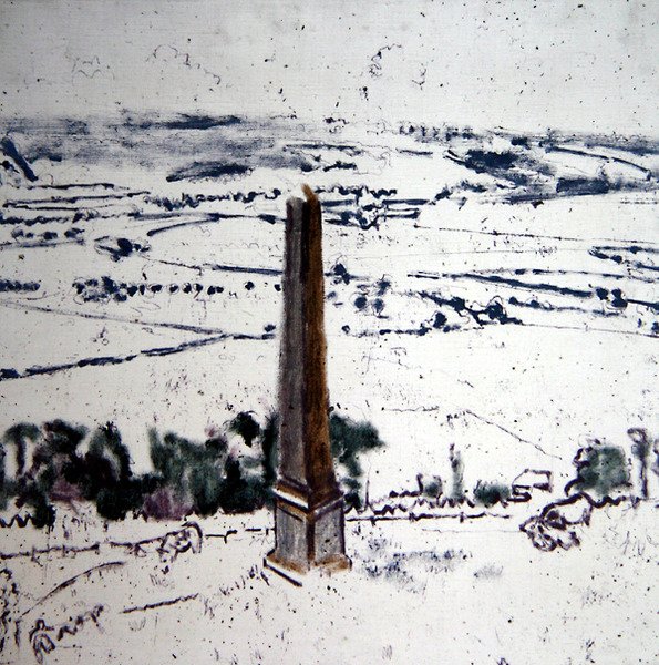 Obeliski Arquesissa, Eaulne Valley, Dieppe, n. 1913–1914 (öljy kankaalle) tekijältä Walter Richard Sickert