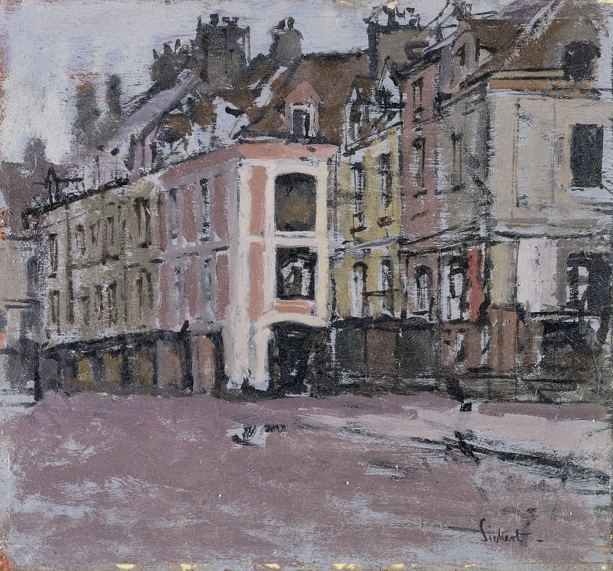 Vanhat pelihallit, Dieppe; The Old Arcades, Dieppe, n. 1898-1900 tekijältä Walter Richard Sickert