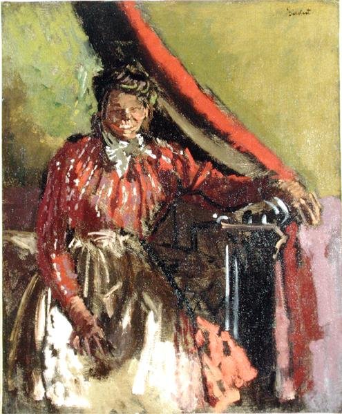 Nainen istuu sängyllä tekijältä Walter Richard Sickert
