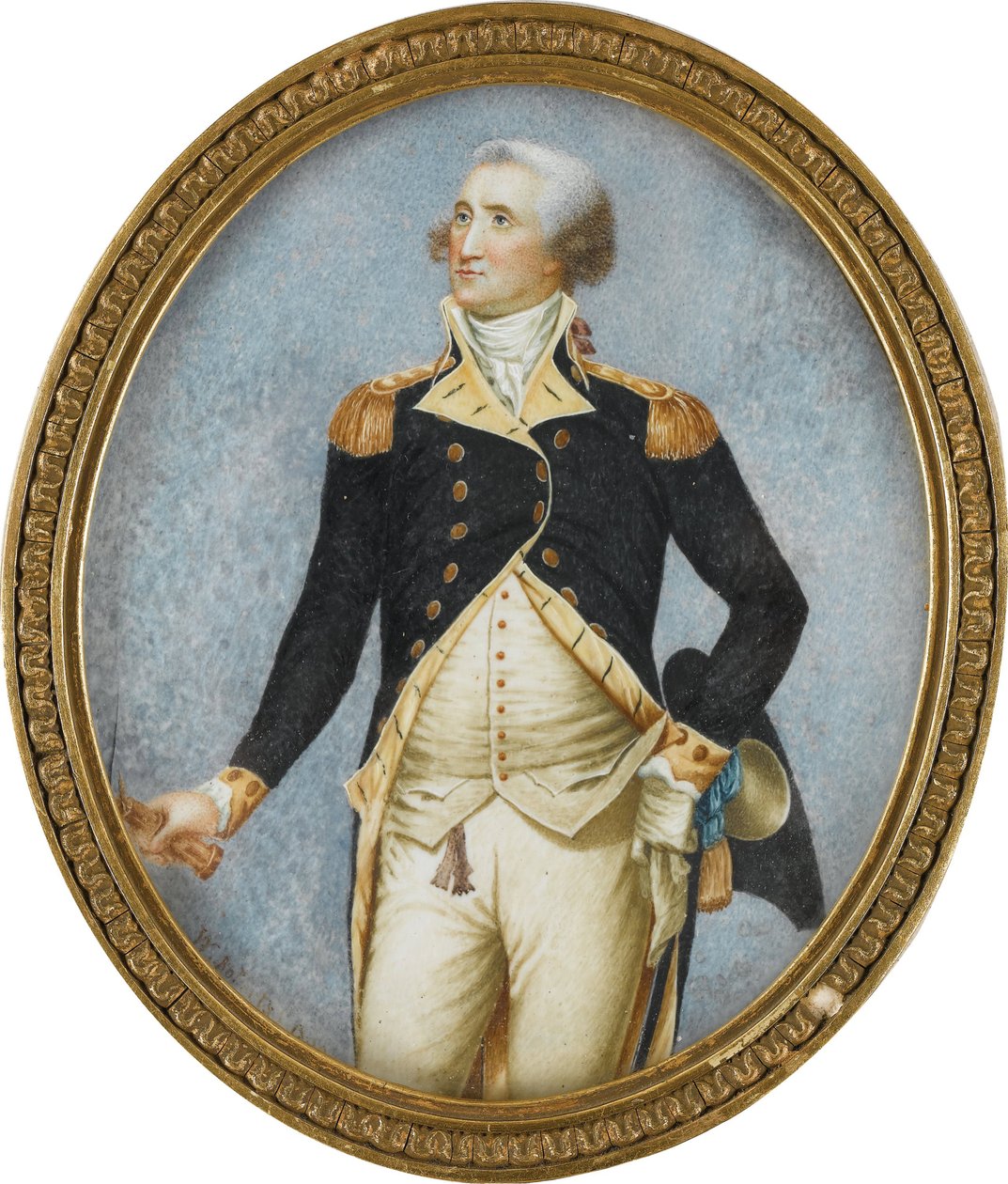 Muotokuva George Washingtonista (1732-1799), Robertson, Walter (1750-1801). Akvarelli, guassi sarvessa tekijältä Walter Robertson