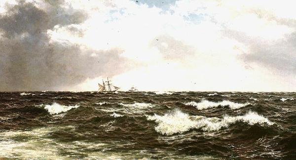Merimaisema laivoilla keskikanavalla tekijältä Walter Shaw