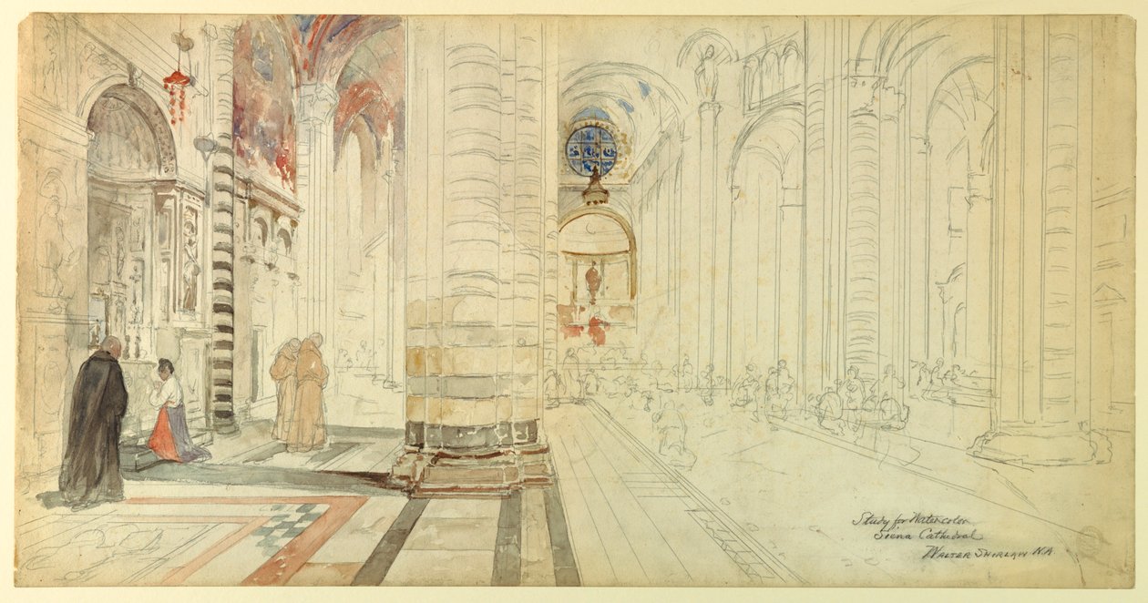 Estudi per aquarel·la, catedral de Siena finlandesa tekijältä Walter Shirlaw