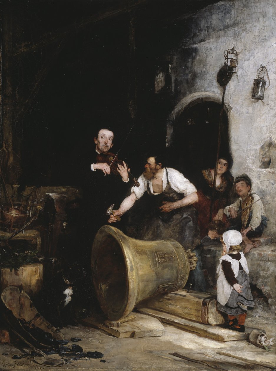 Kellon soittaminen, 1874 tekijältä Walter Shirlaw