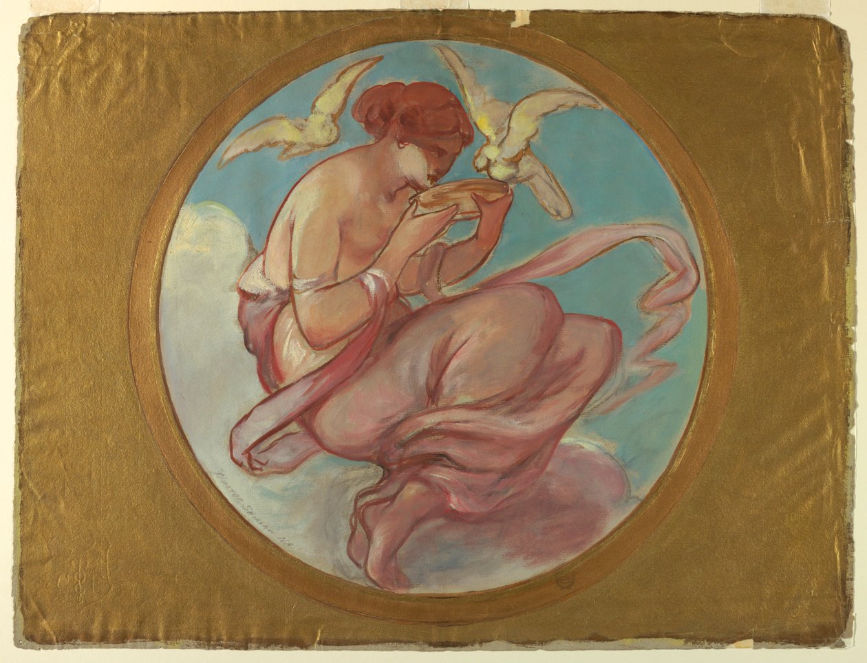 Venus (seinämaalauksen suunnittelu) tekijältä Walter Shirlaw