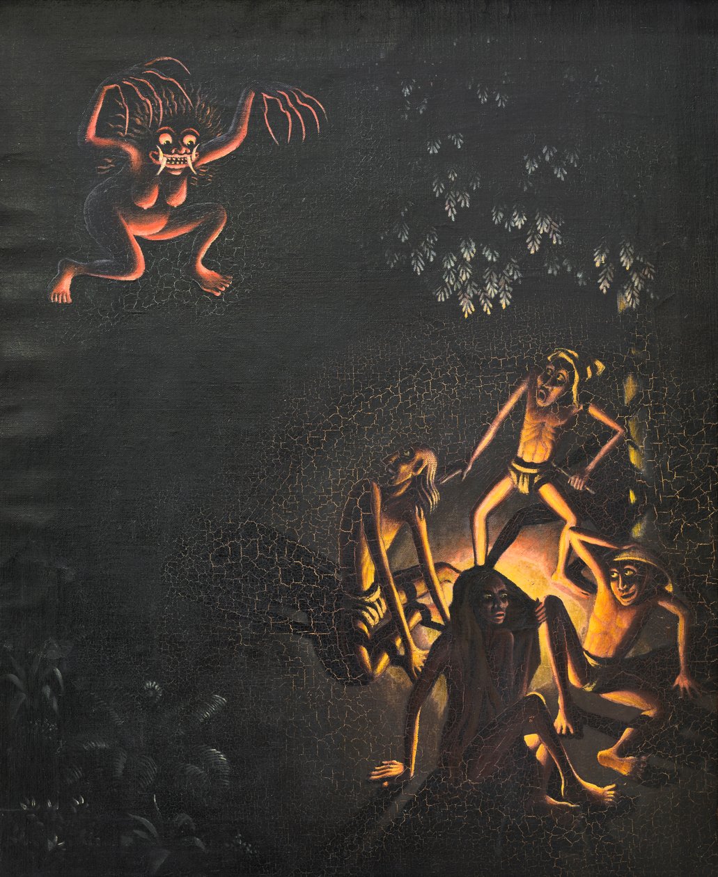 Calonarang, n. 1930 (öljy kankaalle) tekijältä Walter Spies