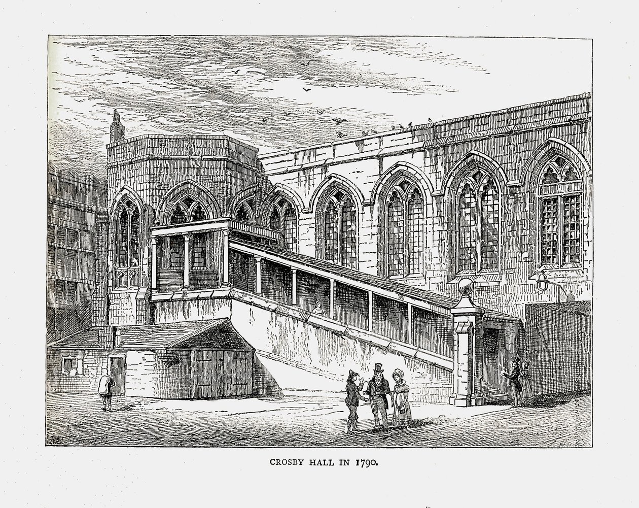 Crosby Hall 1790, 1878 tekijältä Walter Thornbury