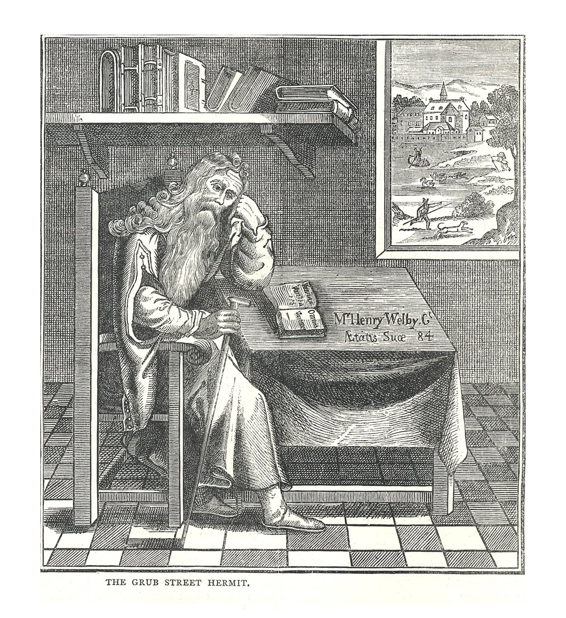 Grub Street Erakko. Richardsonin vuonna 1878 julkaisemasta kuvasta tekijältä Walter Thornbury