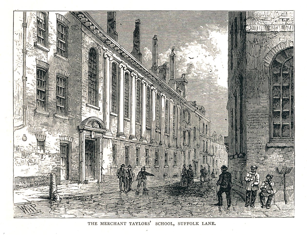 Merchant Taylors School, Suffolk Lane, 1878 tekijältä Walter Thornbury