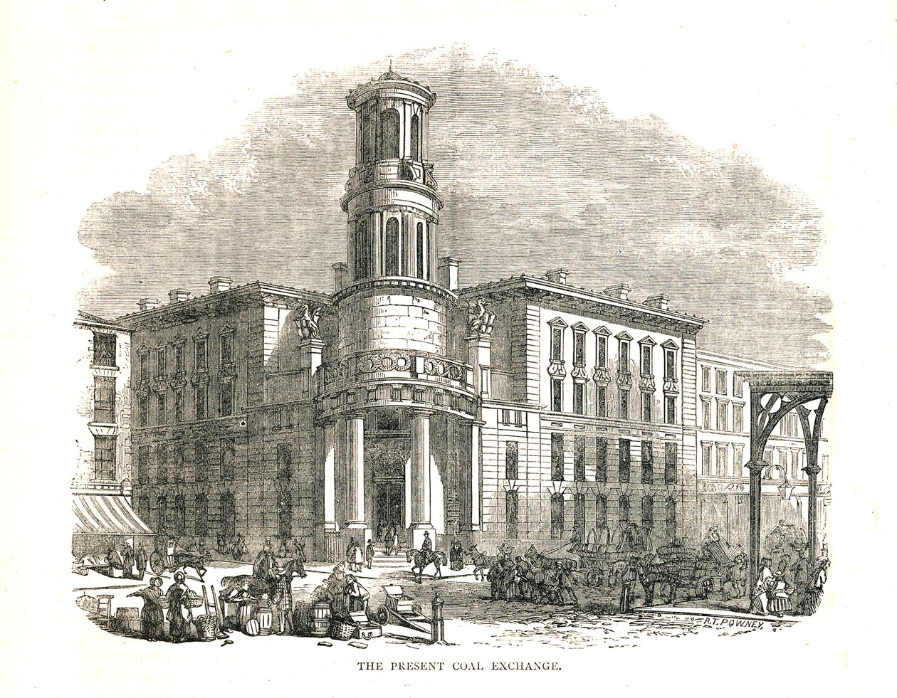 The Present Coal Exchange, jonka prinssi Albert avasi vuonna 1849, Thames Street, 1878 tekijältä Walter Thornbury