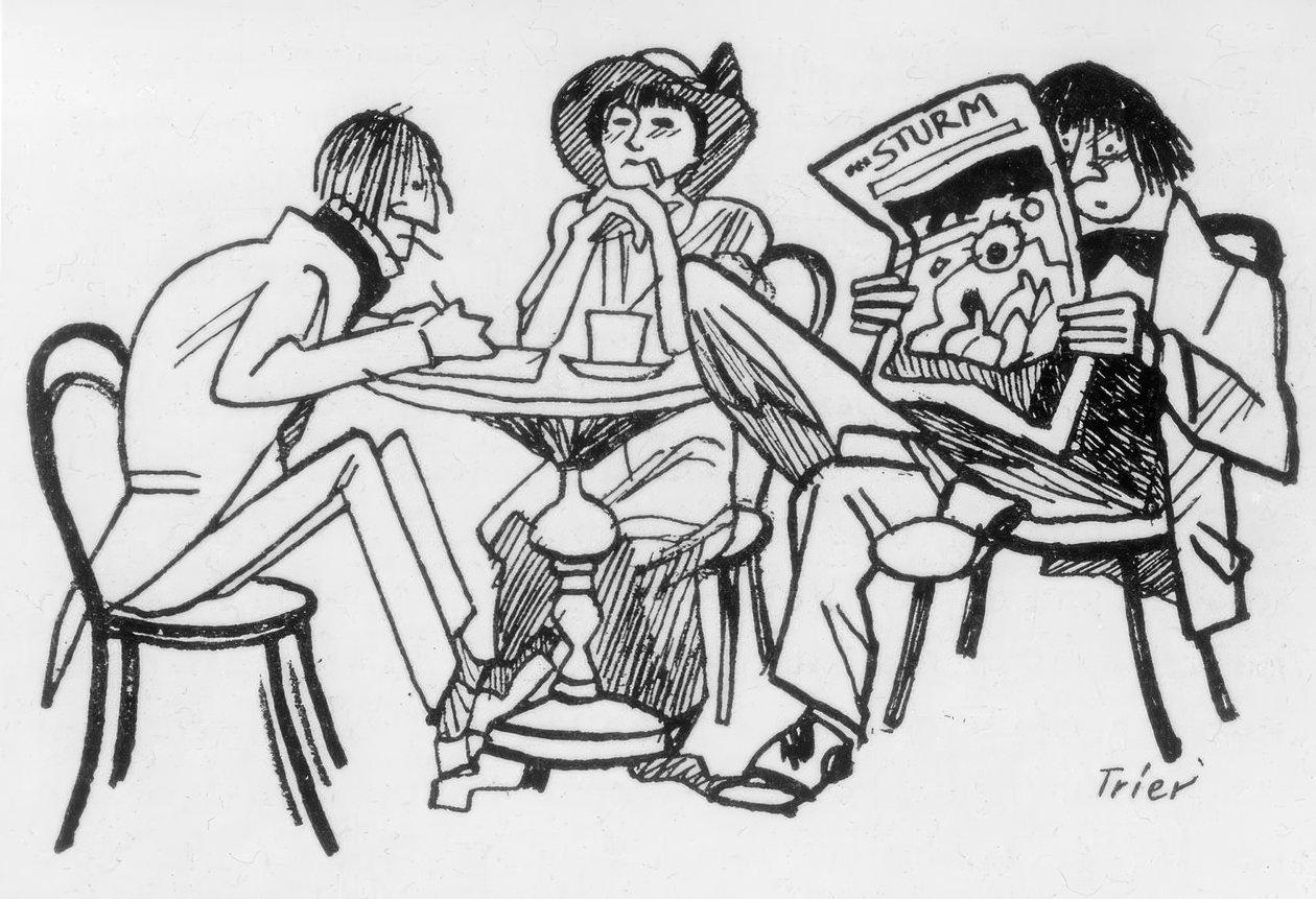 Kirjailijat Cafe des Westensissä tekijältä Walter Trier