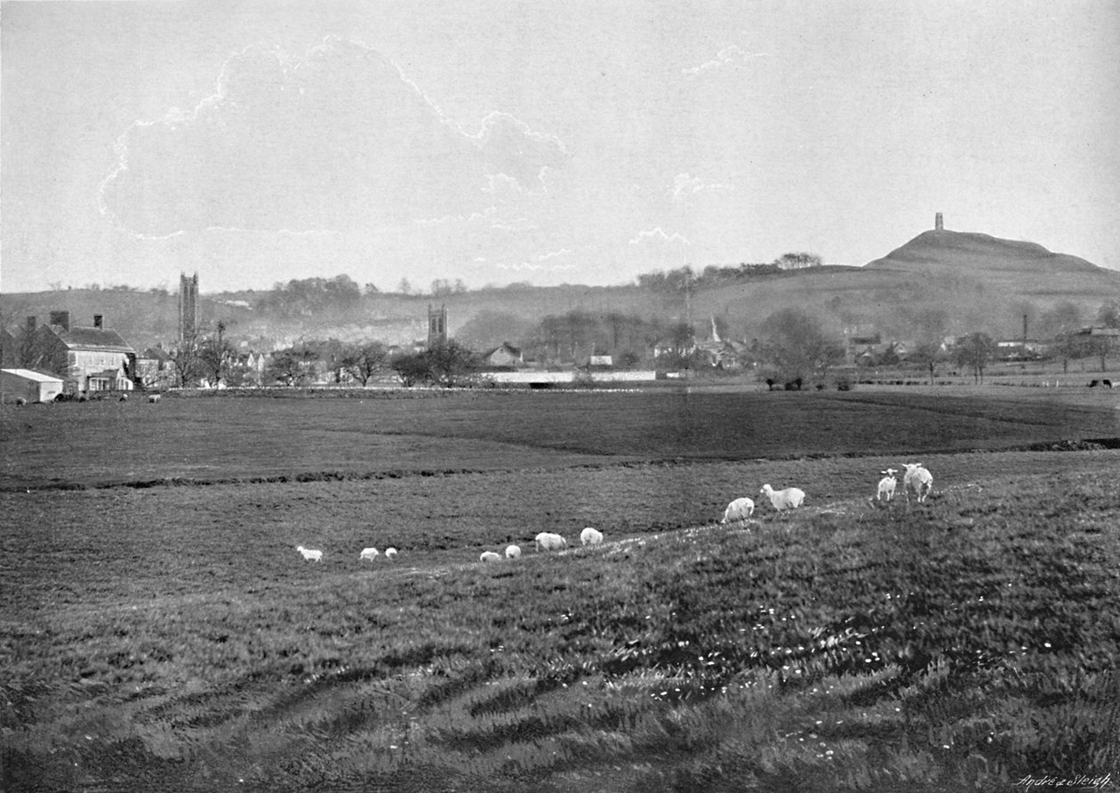 Glastonbury ja Tor, c1896 tekijältä Walter Tully