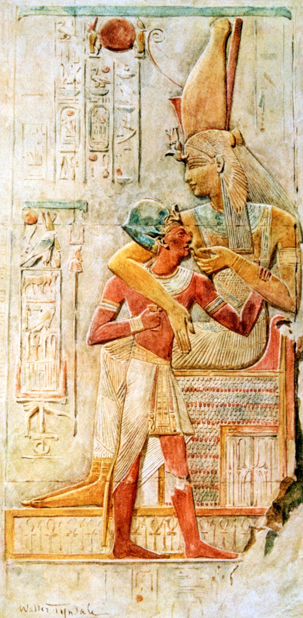 Egyptiläiset hieroglyfit, Abydos, Egypti, 1910 tekijältä Walter Tyndale