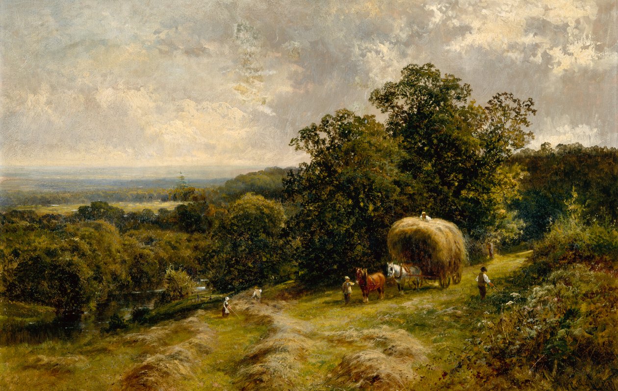 Carting Hay lähellä Brockhamia, Surreyssa tekijältä Walter Wallor Caffyn