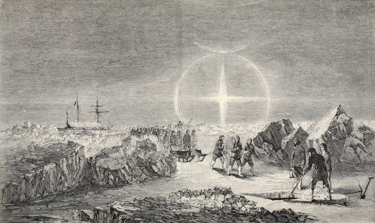 Hautajaiset jäällä, Paraselenan vaikutus (Mock Moons) 1859 tekijältä Walter William May