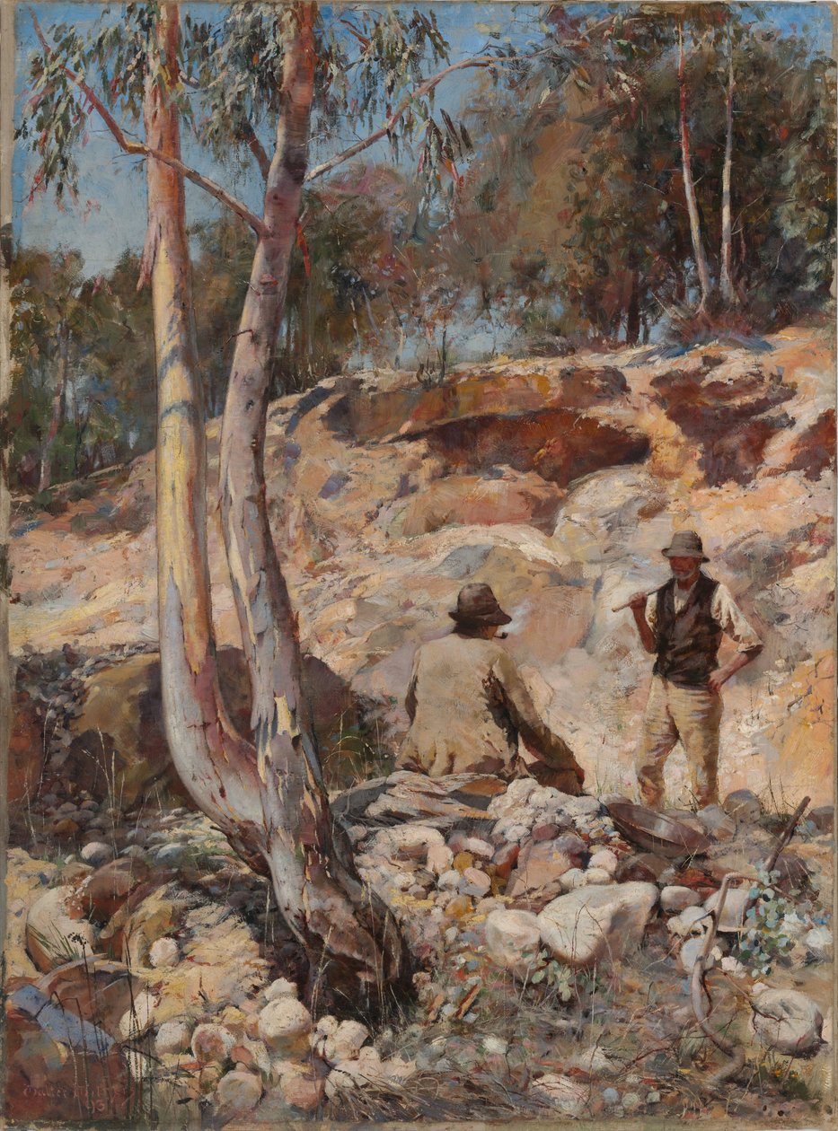 Fossickers - Walter Herbert Withers (1854-1914) - 1893 - Öljy kankaalle - 67,7x49 - Australian kansallisgalleria, Canberra tekijältä Walter Withers