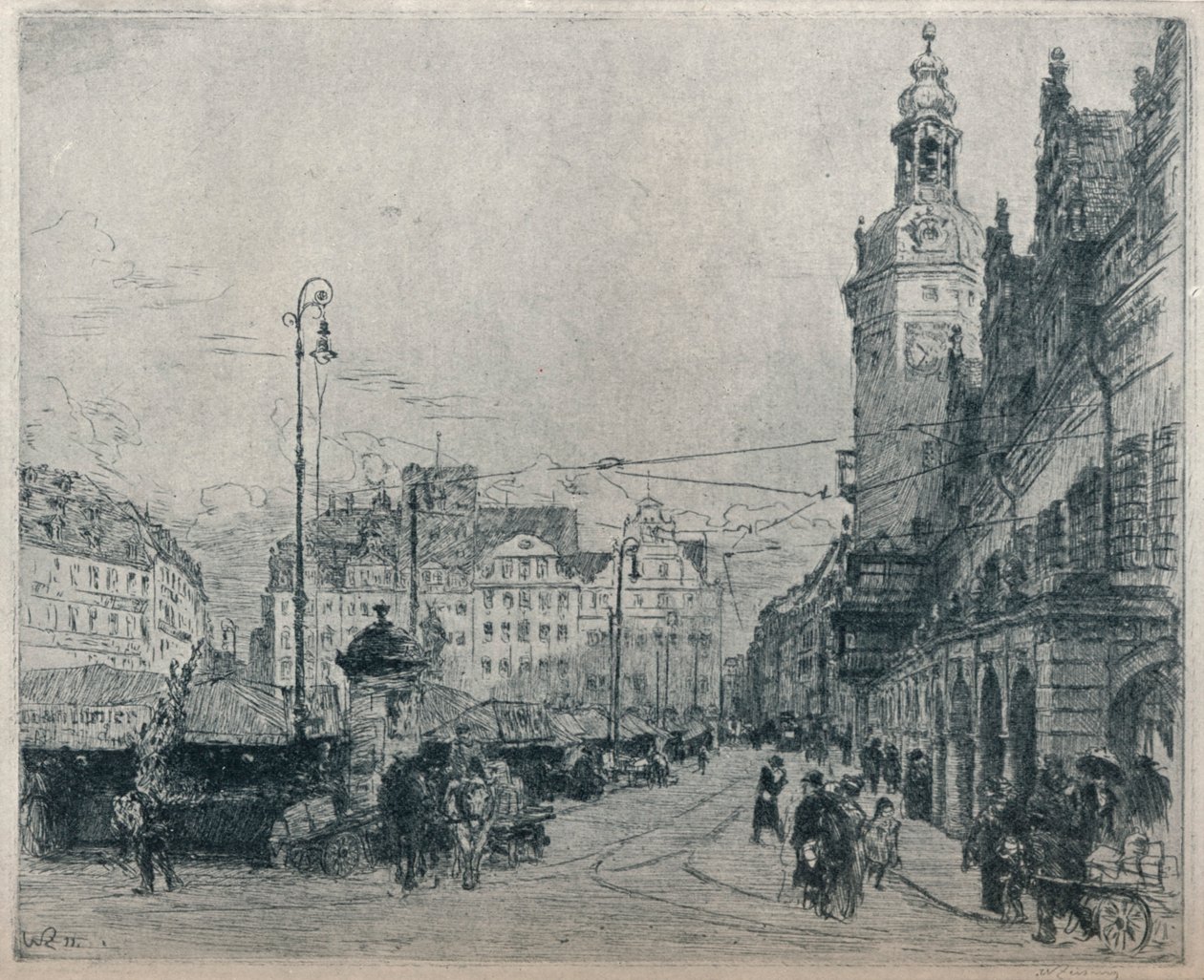 Market Place, Leipzig, 1913 tekijältä Walter Zeising