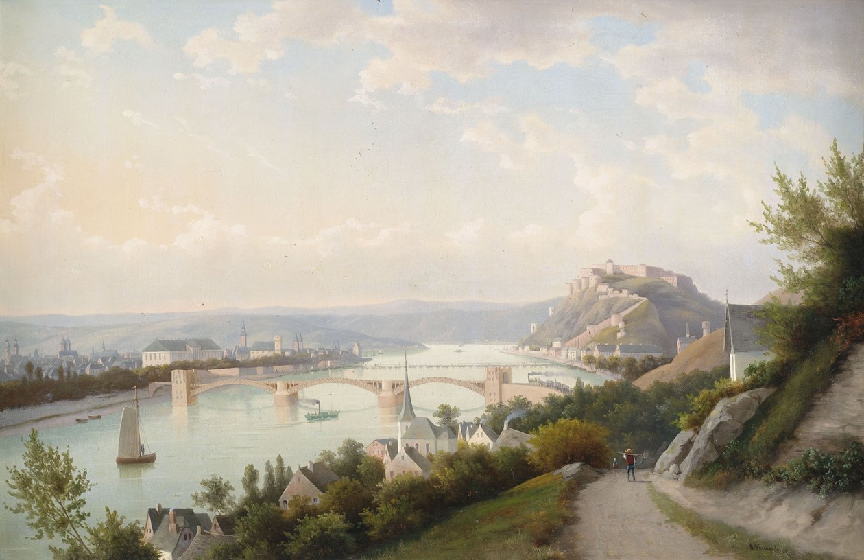 Landschaft bei Koblenz tekijältä Walther Wünnenberg