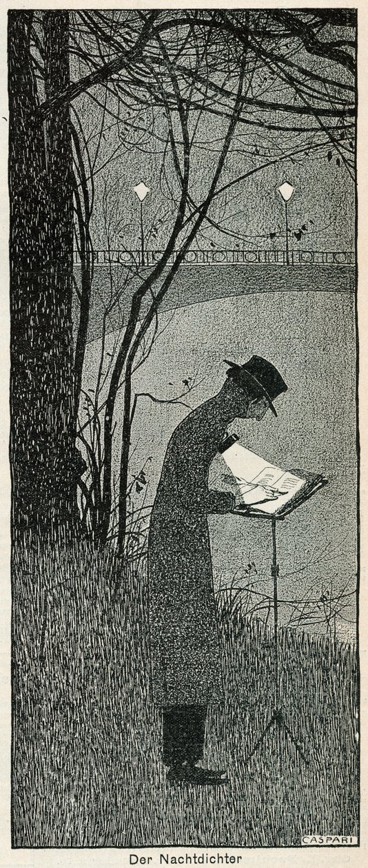 "The Night Poet" "The Night-Closer", 1898 tekijältä Walther Caspari