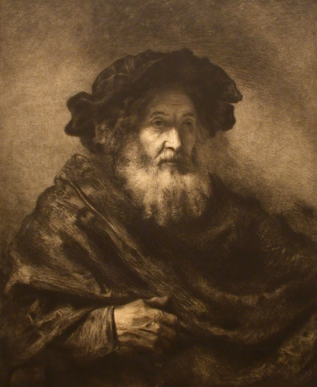 Nimetön: Rembrandtesque Old Man, 1900-luku. tekijältä Waltner