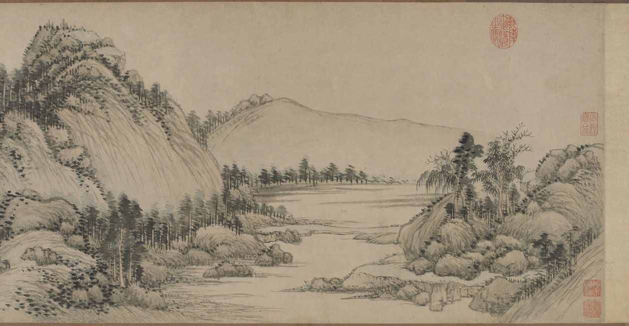 Asunto Fuchun-vuorilla Huang Gongwangin jälkeen, Qing-dynastia, 1672 (muste ja väri paperille) tekijältä Wang Hui