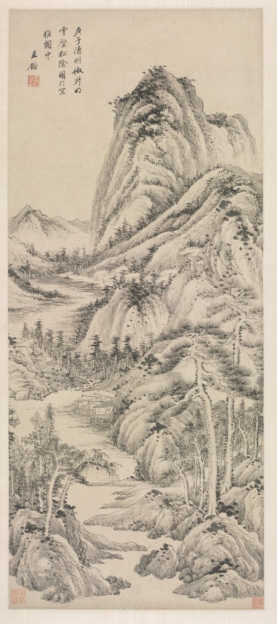 Mäntyjen varjo pilvisessä laaksossa, 1660. tekijältä Wang Jian