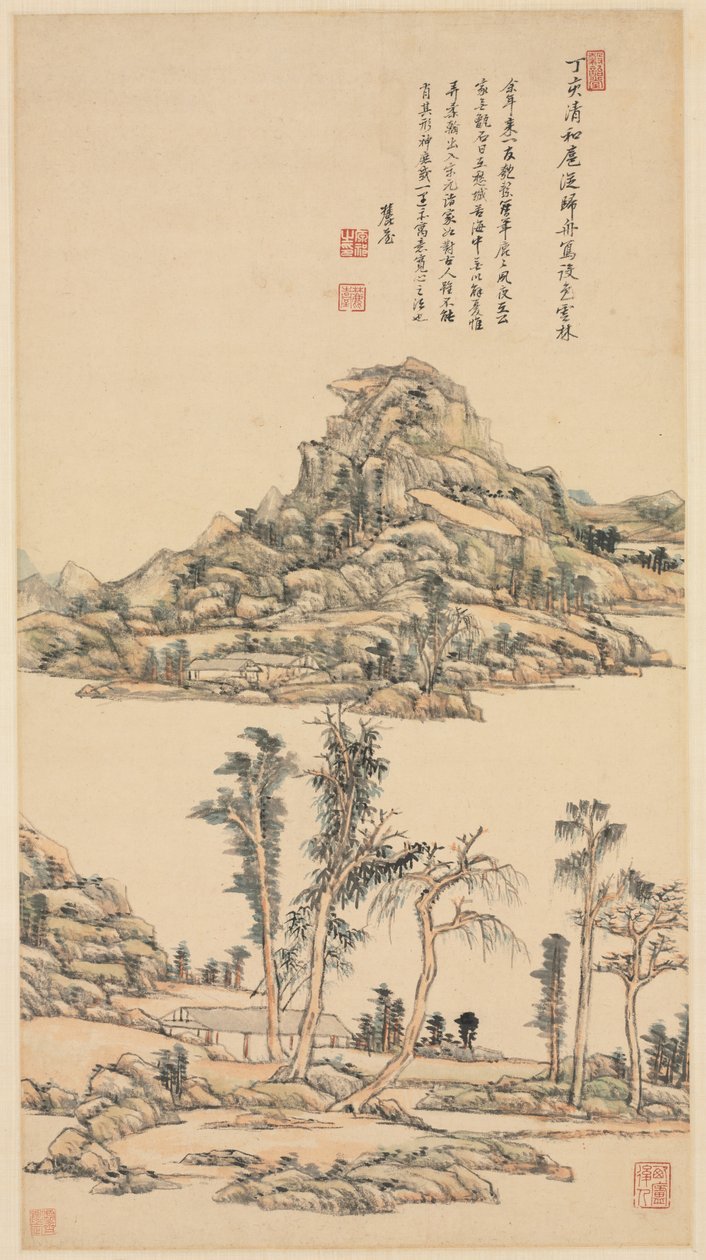 Maisema Ni Zanin värityyliin, 1707. tekijältä Wang Yuanqi