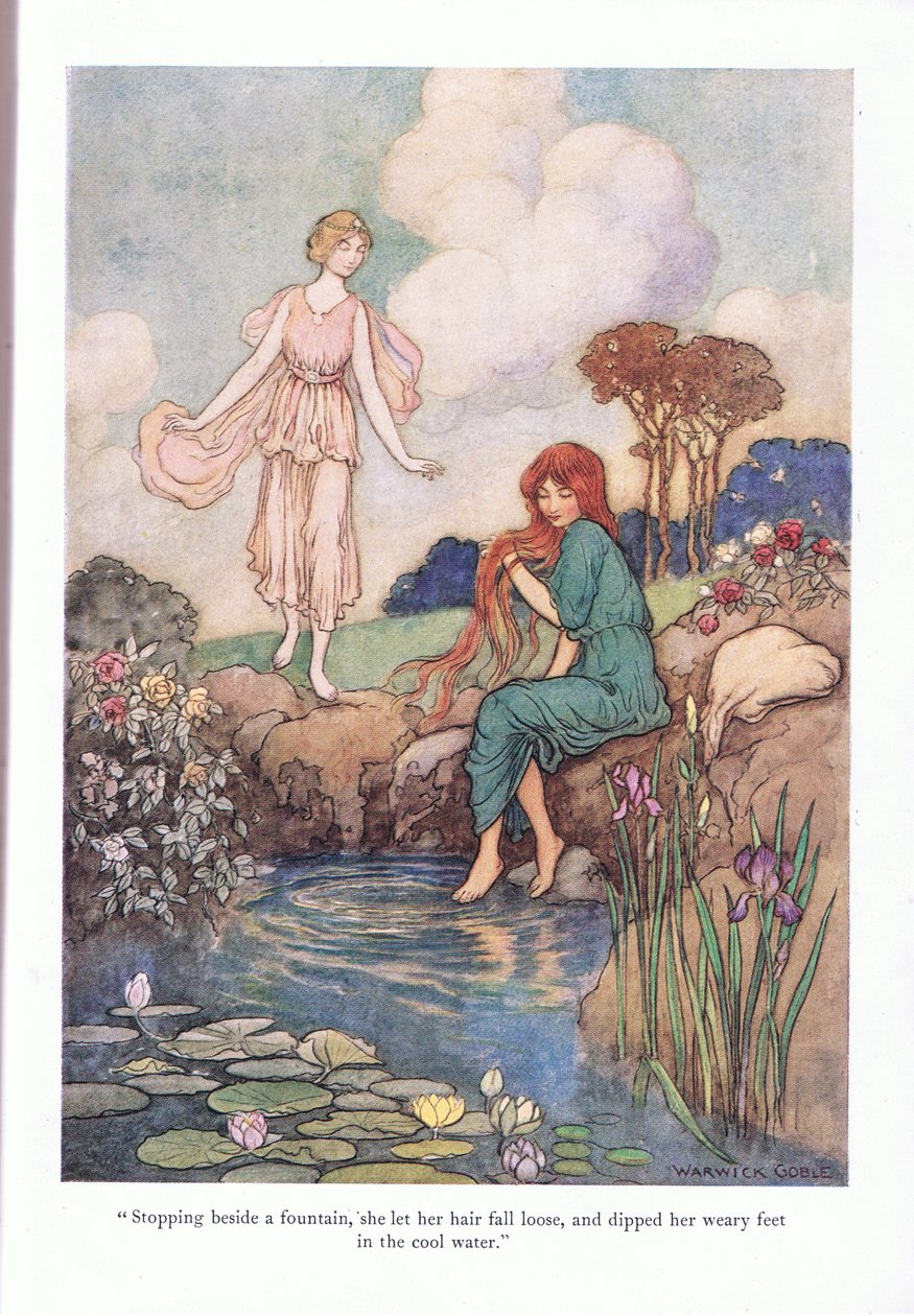 Pysähtymässä suihkulähteen viereen tekijältä Warwick Goble