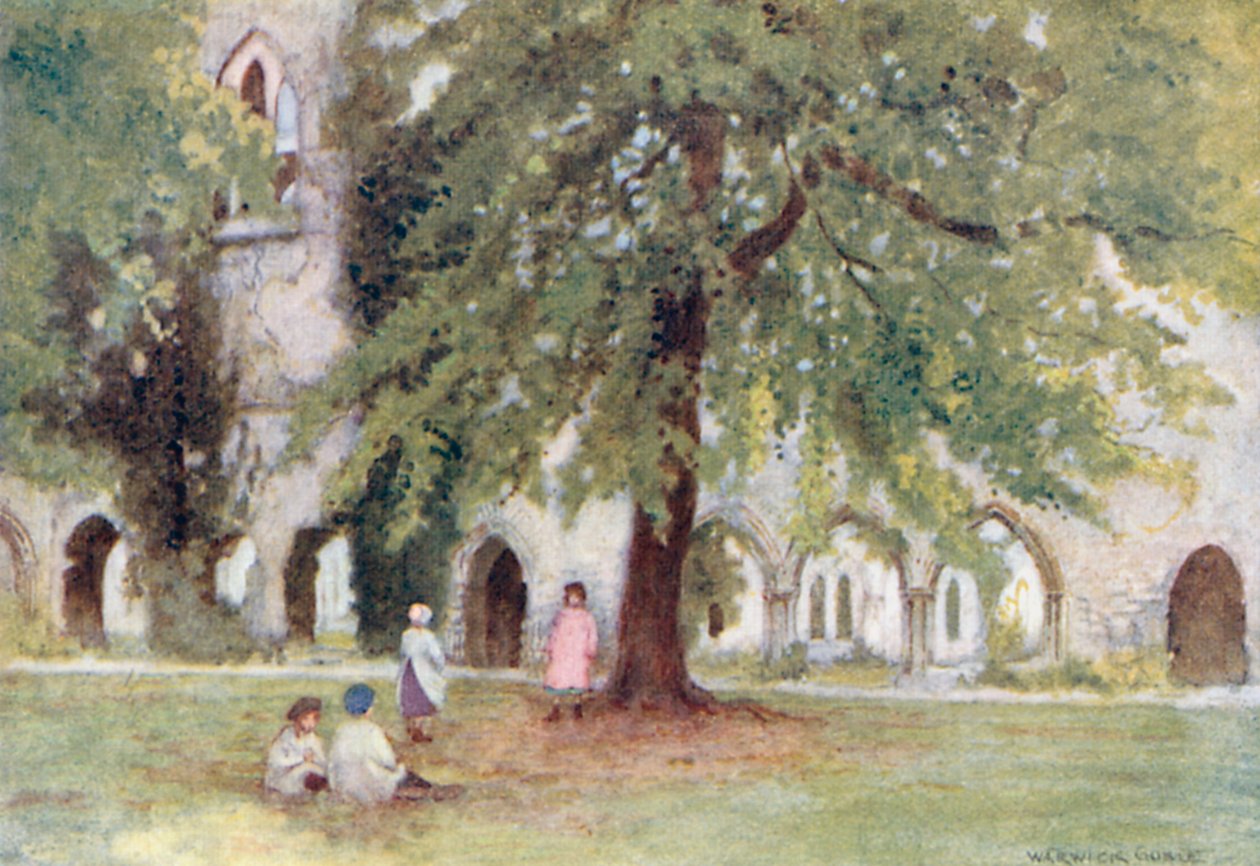Netley Abbey: Cloisters (värilitro). tekijältä Warwick (after) Goble
