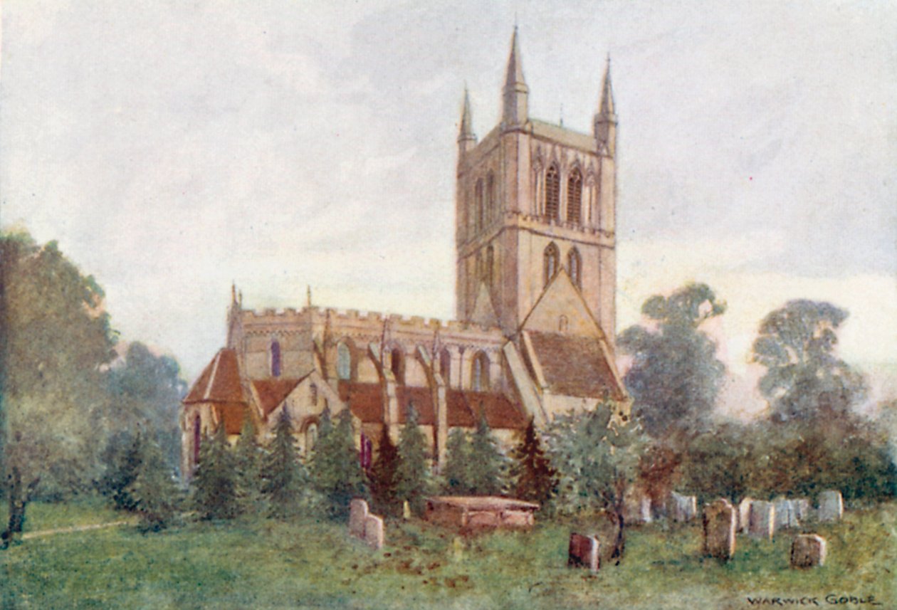 Pershore Abbey (värilitraus) tekijältä Warwick (after) Goble
