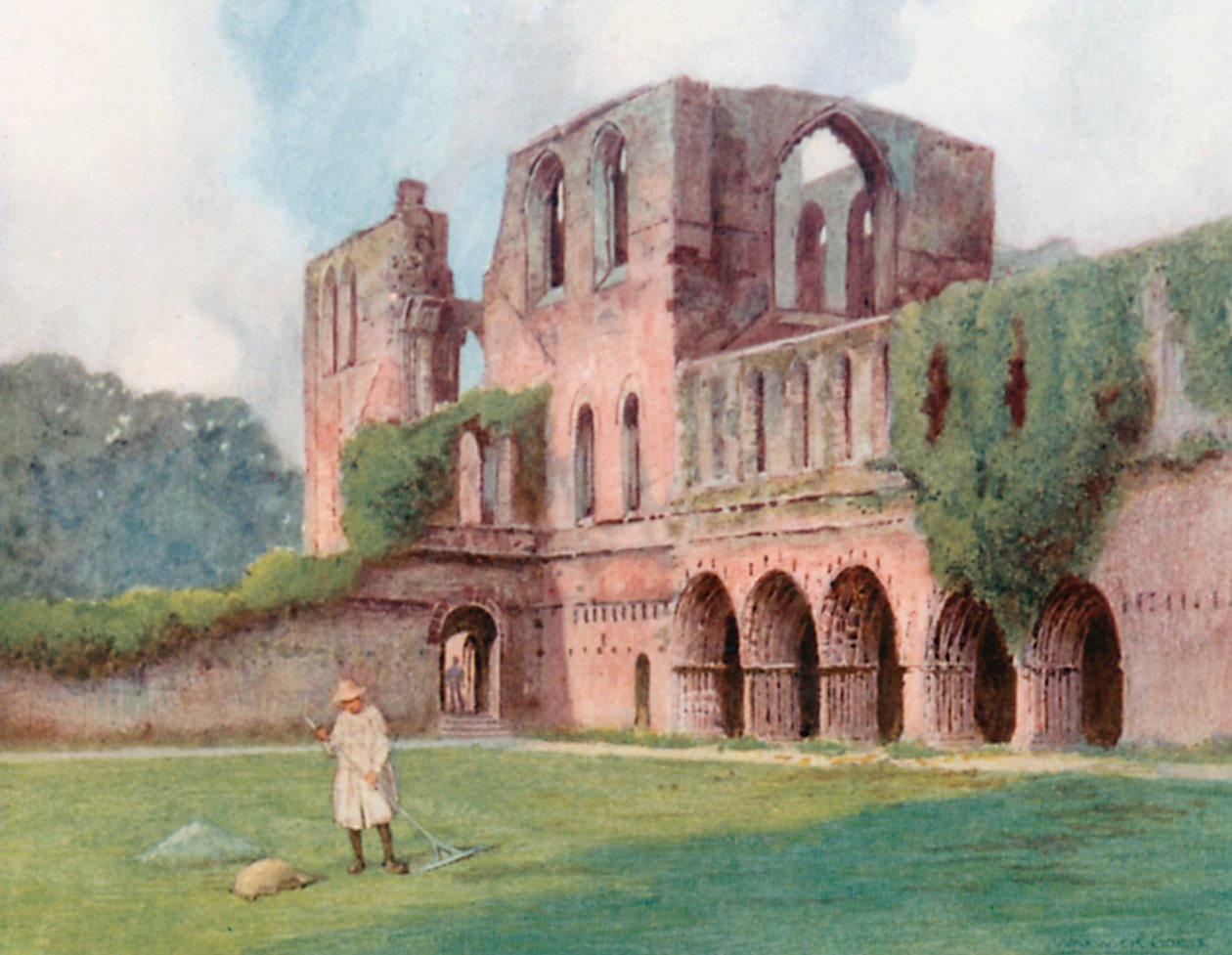 The Cloisters, Furness Abbey (värilitro) tekijältä Warwick (after) Goble