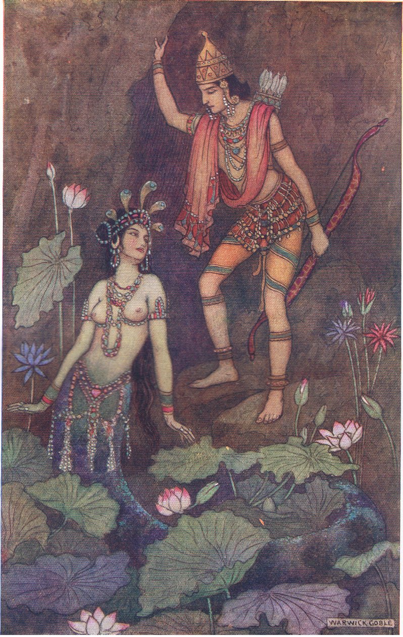 Arjuna ja jokinymfi tekijältä Warwick Goble