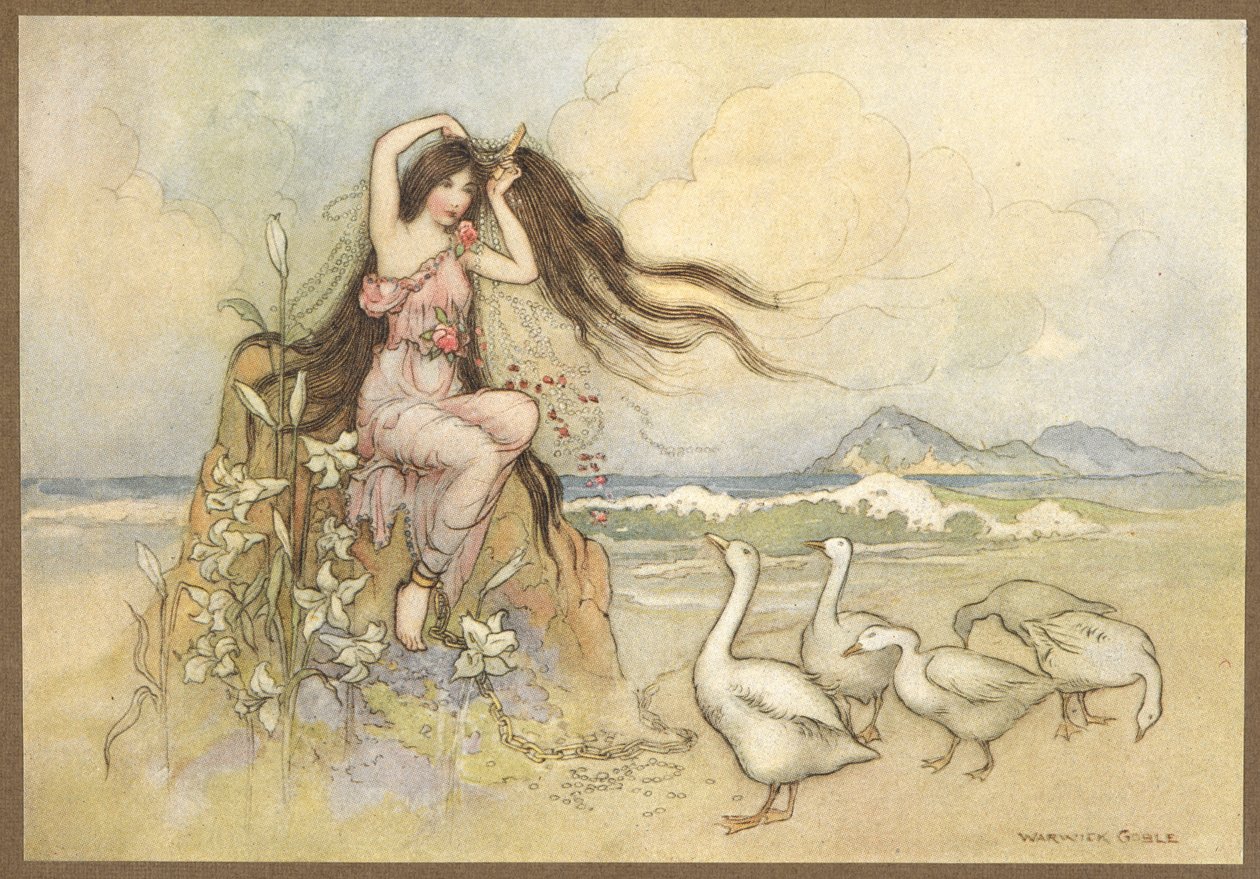 Marziella meren rannalla, The Two Cakes. tekijältä Warwick Goble