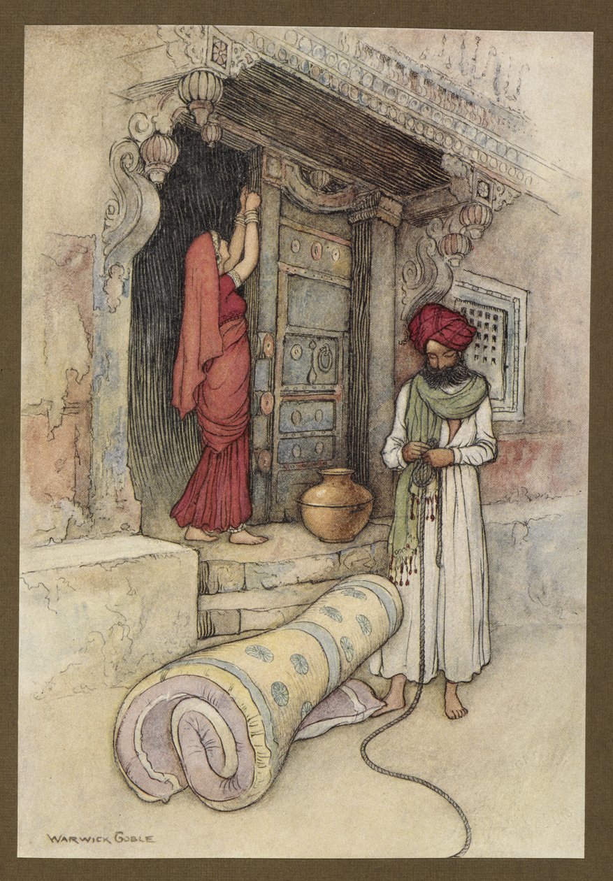 Levy 9: "He lähtivät sitten matkaansa", Folk-Tales of Bengal... 32 Warwick Goblen värillistä kuvitusta. (Edition de luxe) tekijältä Warwick Goble