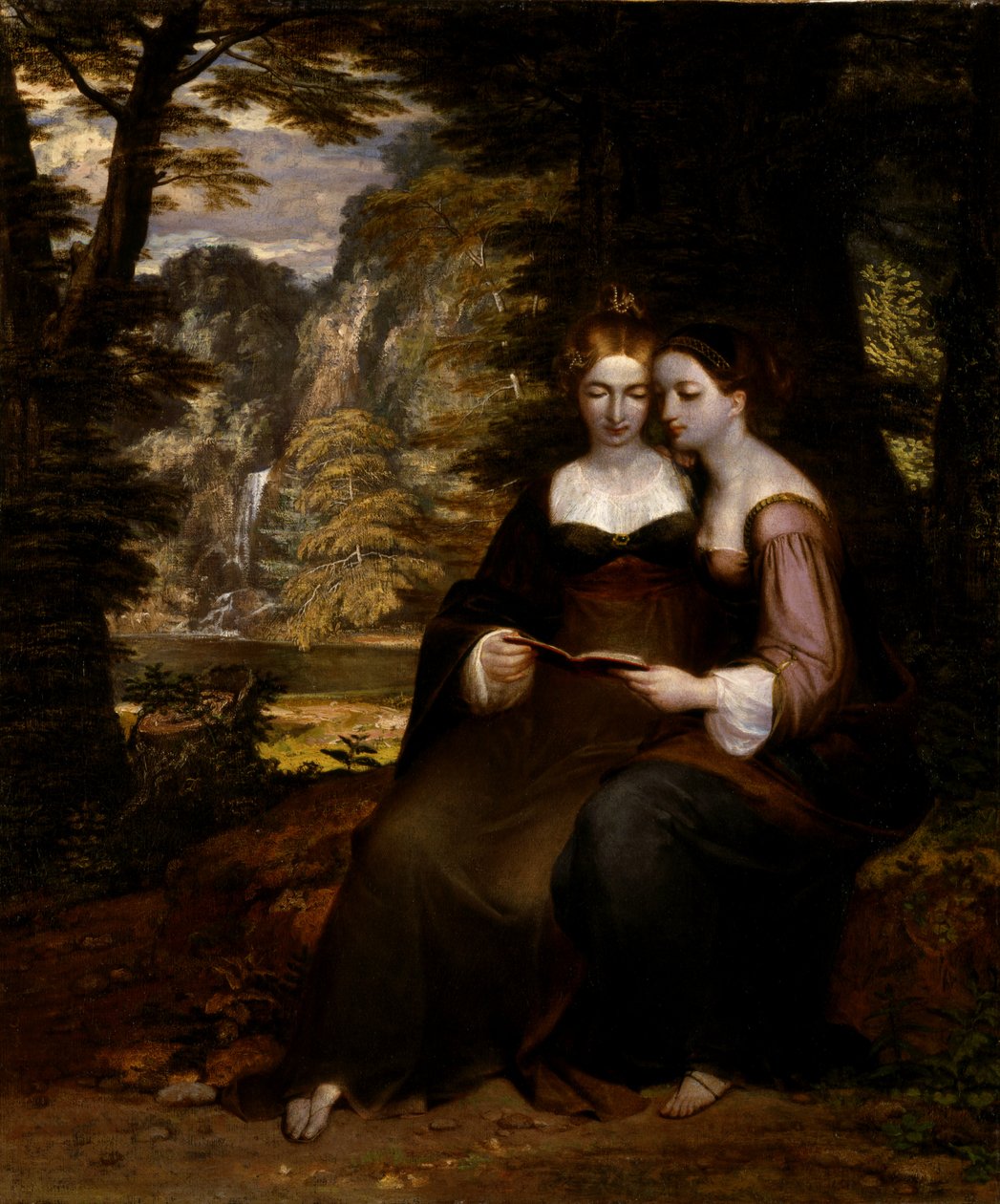 Hermia ja Helena, ennen vuotta 1818. tekijältä Washington Allston