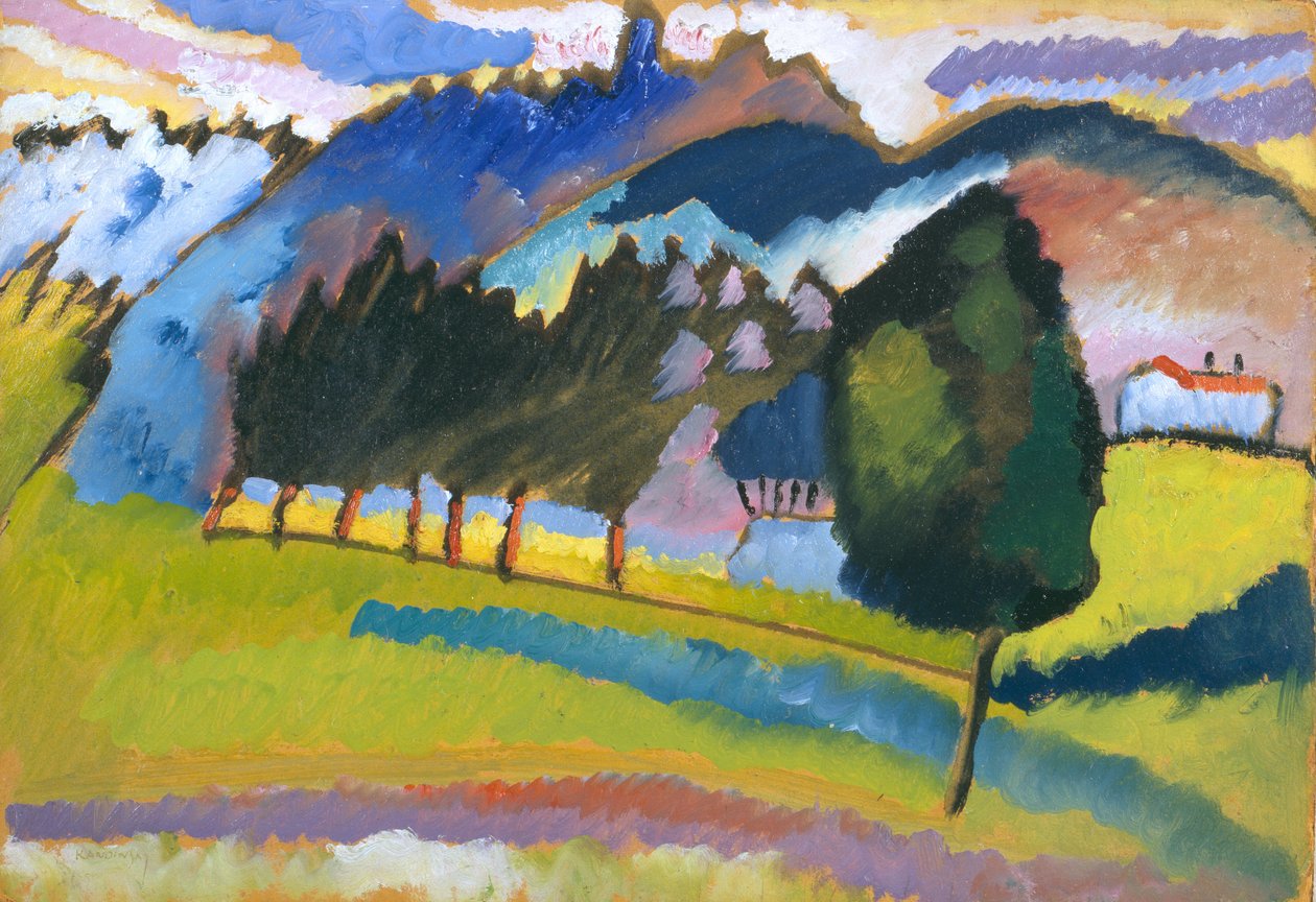 Maisema ja mäkiä tekijältä Wassily Kandinsky
