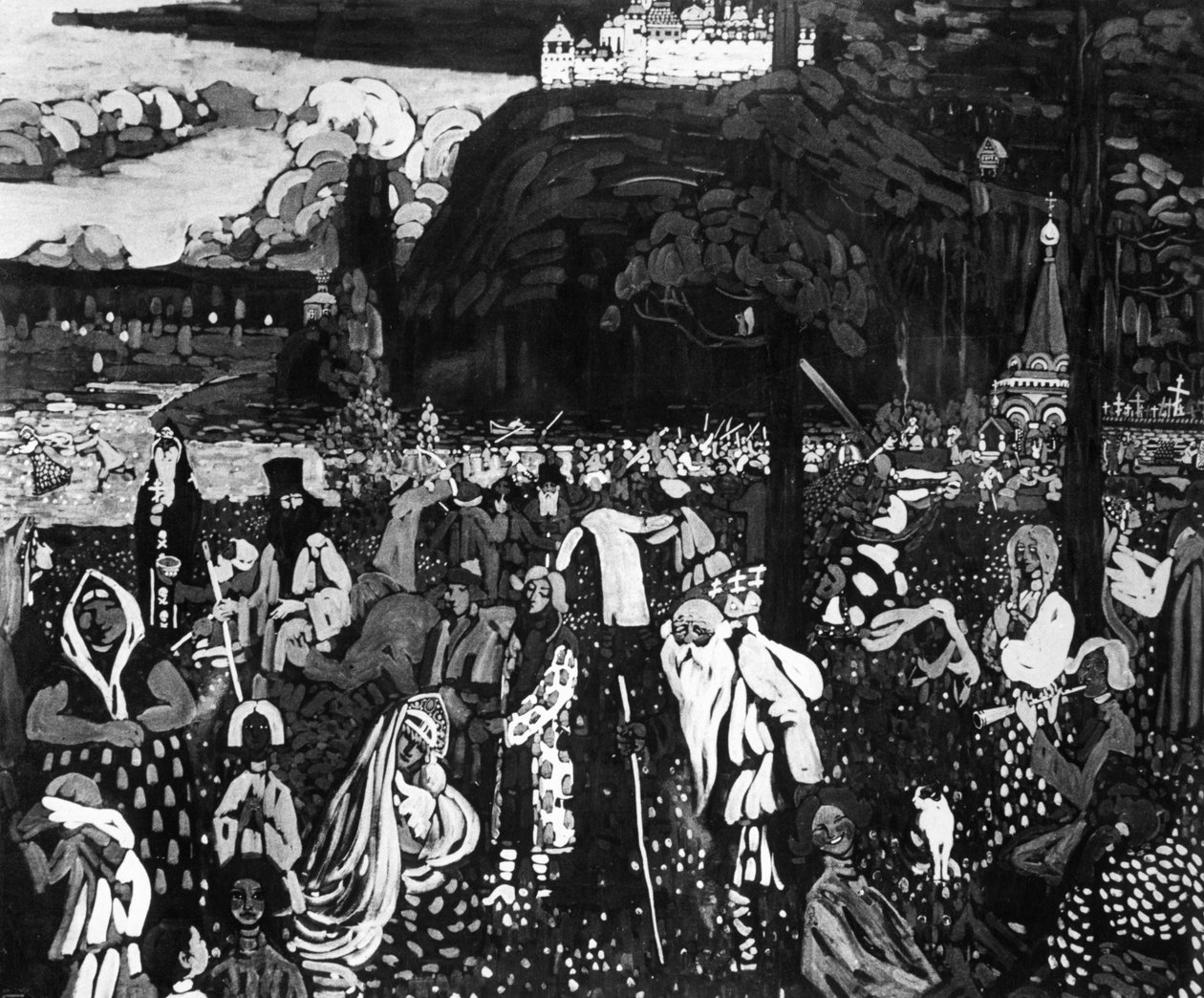 Värikäs elämä, 1907 (tempera kankaalle) tekijältä Wassily Kandinsky
