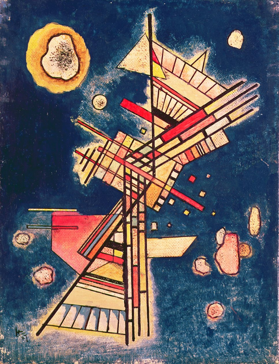 Sävellys sinisellä taustalla, 1927 tekijältä Wassily Kandinsky