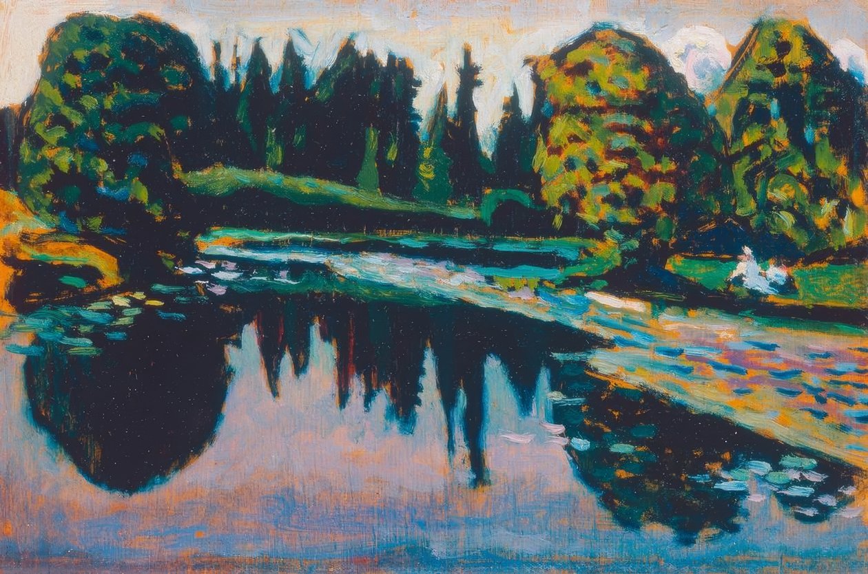 Der Fluß im Sommer tekijältä Wassily Kandinsky